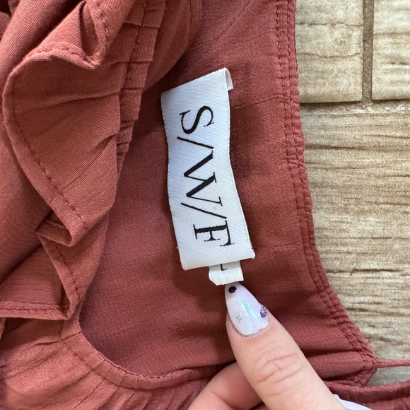 S/W/F Rust Ruffle dress - Picture 3 of 9